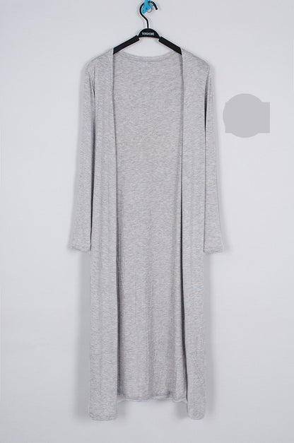 Lightweight black modal drape cardigan with open front and long sleeves by Alabaster