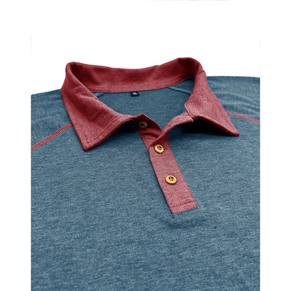 Khaki men's cotton blend polo shirt with contrast stitching, athletic fit, and button-down collar by My Store