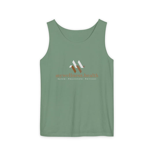 Light green women's cotton tank top made from sustainable ring-spun US cotton by mywellness.health