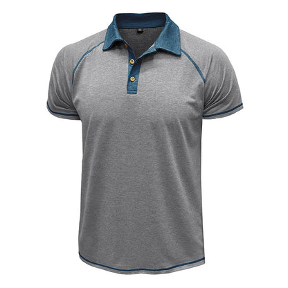 Men's Cotton Blend Contrast Stitch Polo Shirt - Athletic Fit