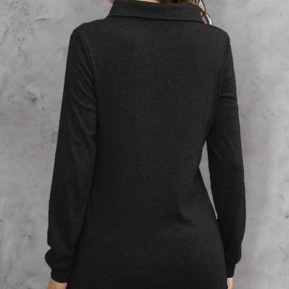 Women’s Hood Collar Button-Waist Top