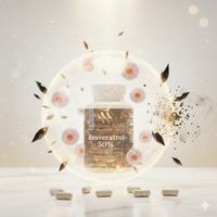 Resveratrol 50% natural antioxidant supplement by mywellness.health, in a sleek bottle design