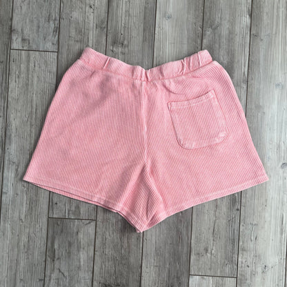 Blossom pink corded shorts by Ivy + Cloth, featuring a breezy and comfortable design, available in sizes S, M, L.