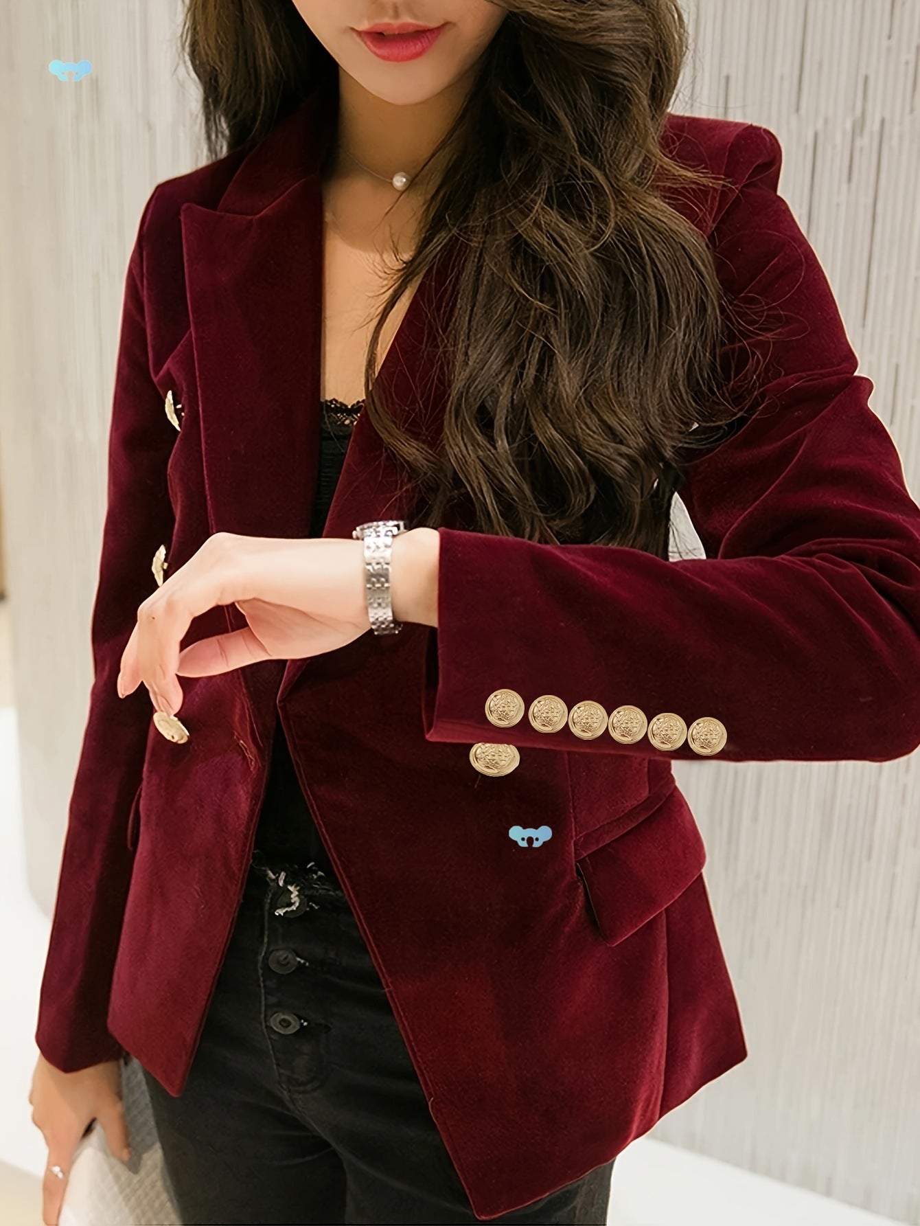 Dark red striped linen coat by Alabaster, lightweight and breathable, perfect for layering.