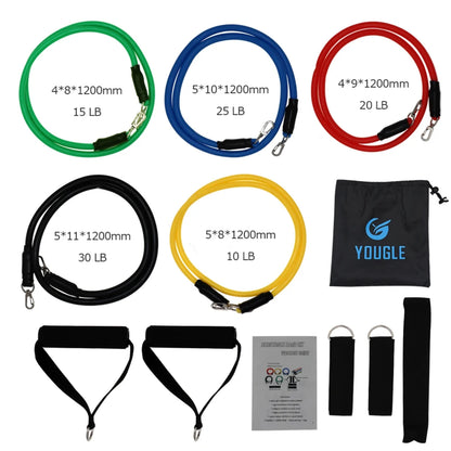 11 teile/satz Widerstand Bands Set Latex Rohre Pull Seil Mit Tür Anker Griffe Ankle Straps Kraft Training Physiotherapie
