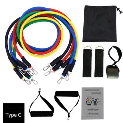 11 teile/satz Widerstand Bands Set Latex Rohre Pull Seil Mit Tür Anker Griffe Ankle Straps Kraft Training Physiotherapie