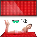Professional red light infrared therapy mat for muscle recovery, featuring a user-friendly design and included protective go