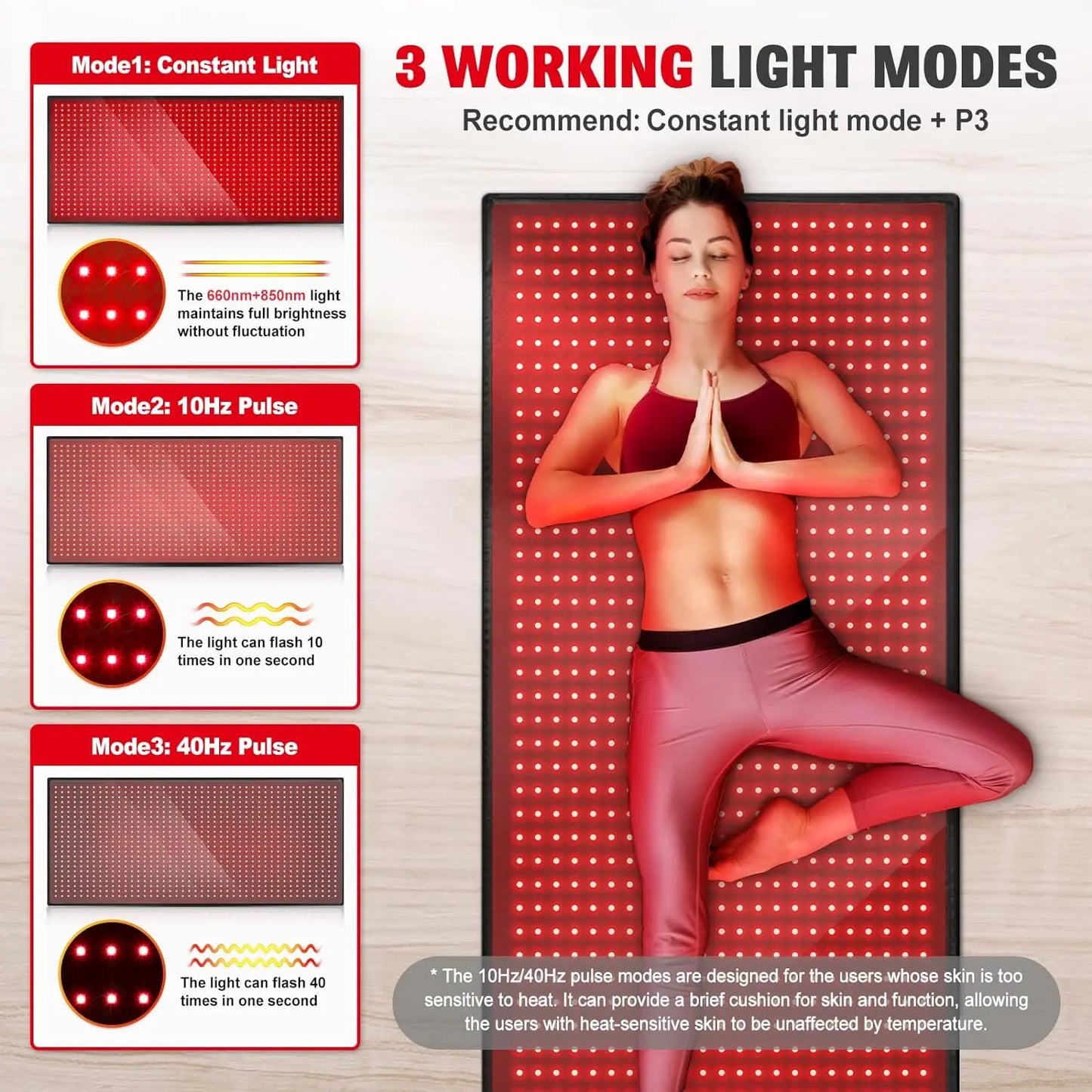 Red Light Infrared Therapy Mat for Recovery and Pain Relief