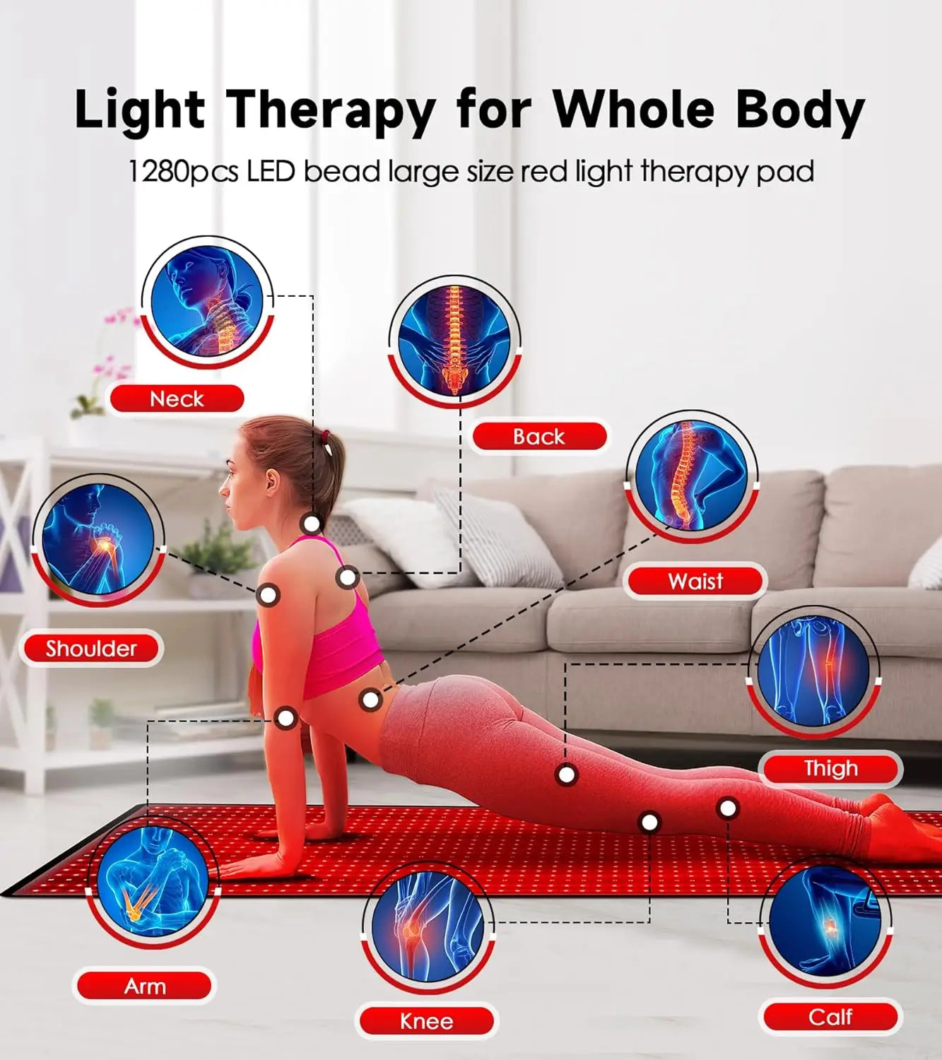 Red Light Infrared Therapy Mat for Recovery and Pain Relief