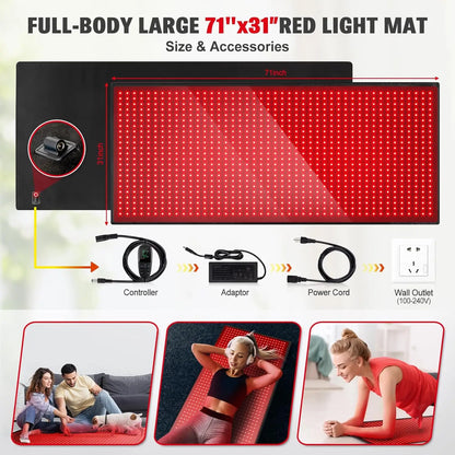 Red Light Infrared Therapy Mat for Recovery and Pain Relief