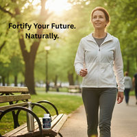 Green plant-based multivitamin capsules in a clear bottle by mywellness.health