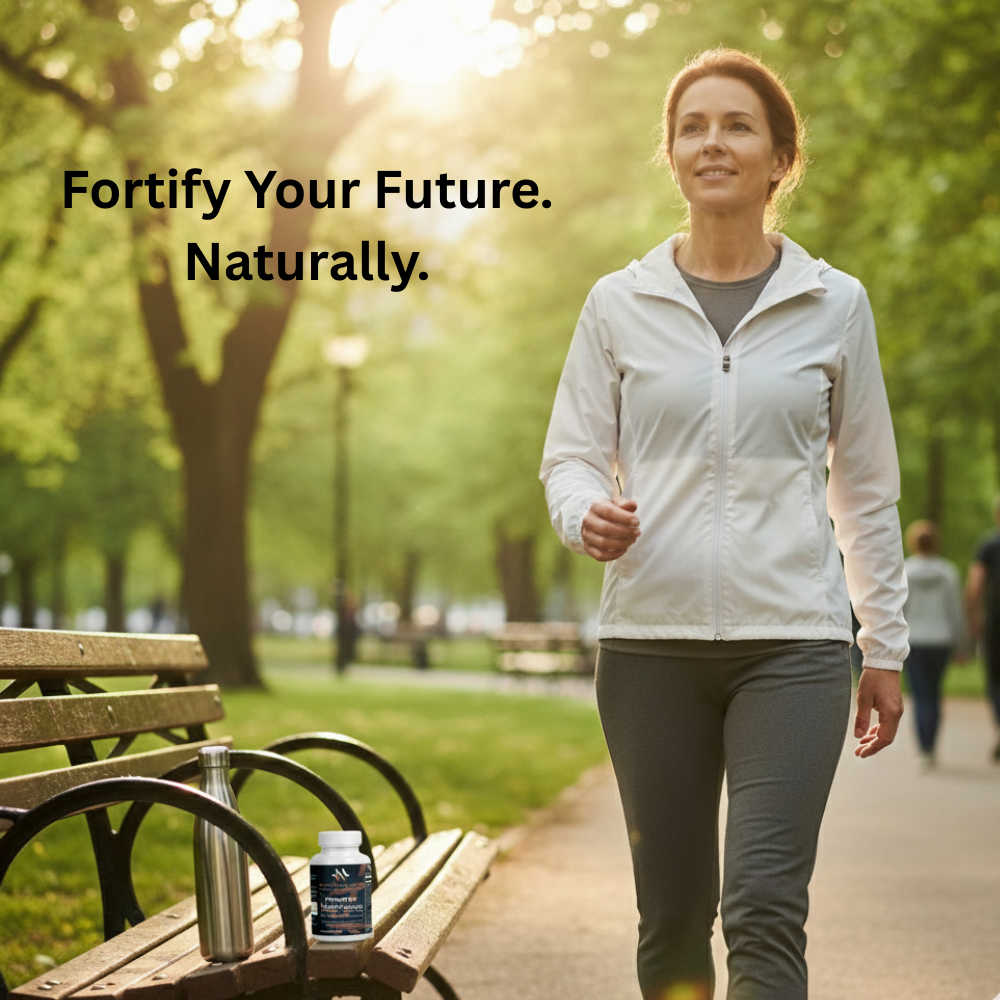 Green plant-based multivitamin capsules in a clear bottle by mywellness.health