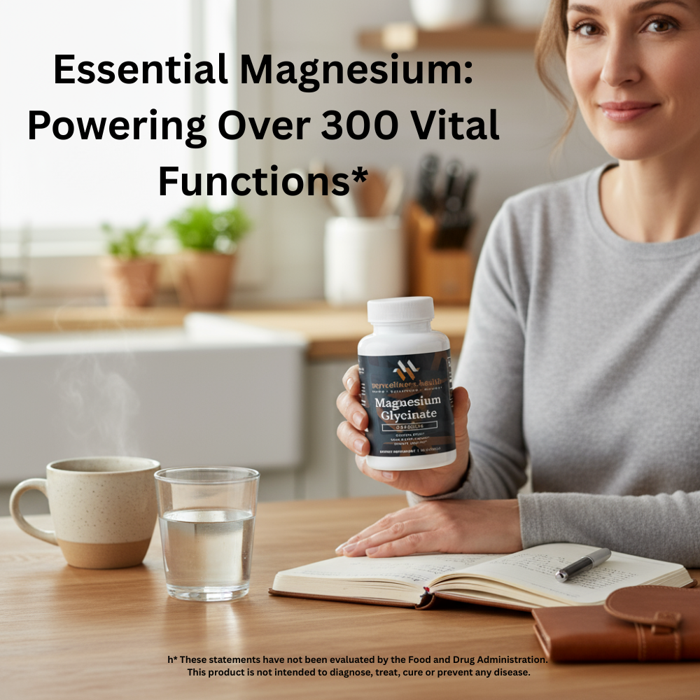 Pure Magnesium Glycinate 2500mg capsules by mywellness.health for high absorption sleep support