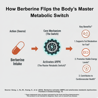 Natural Berberine supplement by mywellness.health in a white bottle for blood sugar support