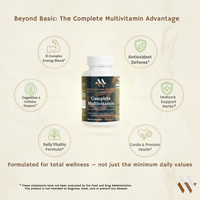 Complete Daily Multivitamin bottle in green and white, featuring plant-based formula and allergen-free label by mywellness.h