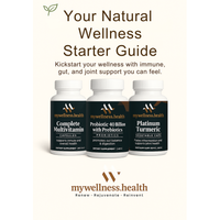 Natural Wellness Starter Bundle featuring Complete Multivitamin, Probiotic with Prebiotics, and Platinum Turmeric capsules.