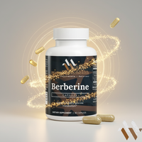 Green bottle of mywellness.health Berberine supplement with 97% extract for blood sugar support