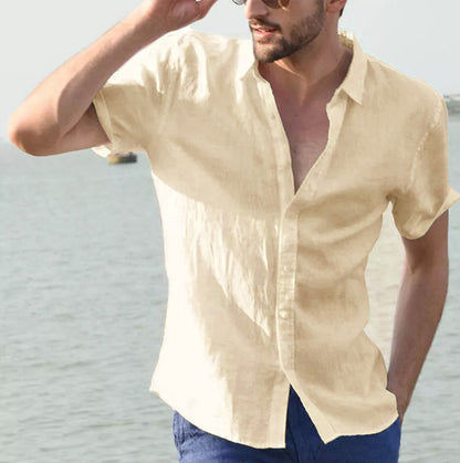 Men's Short Sleeve Button Down Shirt - Lightweight Summer Casual