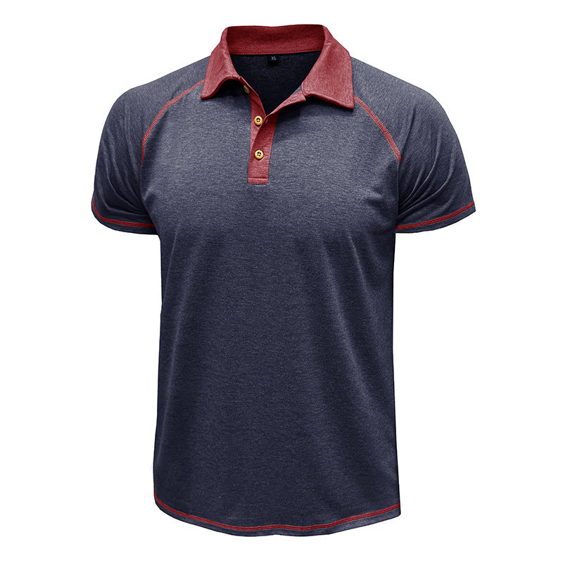 Men's Cotton Blend Contrast Stitch Polo Shirt - Athletic Fit