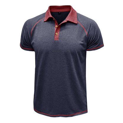 Men's Cotton Blend Contrast Stitch Polo Shirt - Athletic Fit
