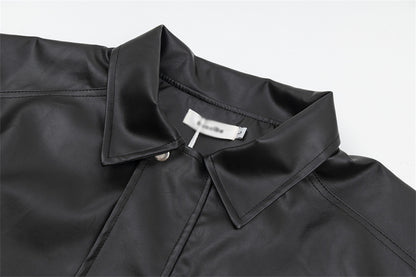 Oversized Punk Moto PU Leather Jacket - Vegan Biker Style