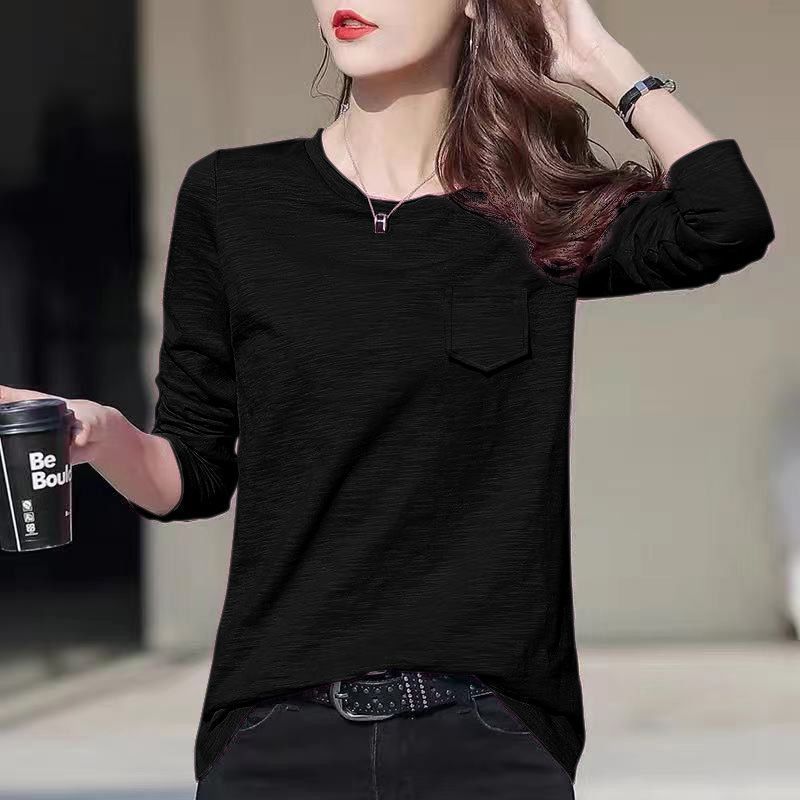 White slub cotton long sleeve tee by Alabaster, featuring a relaxed fit and breathable fabric.