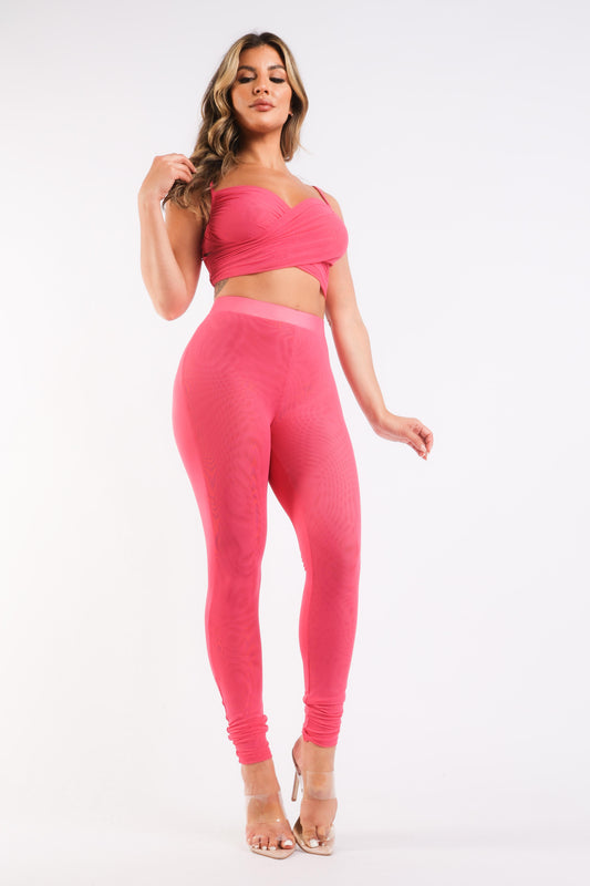 Strappy Workout Top & Leggings Set