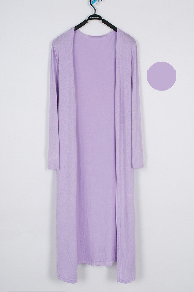 Lightweight Modal Drape Cardigan - Open Front Long Sleeve