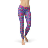 Pink-purple mermaid print leggings by Maroon Sooty, featuring a compression fit for activewear.